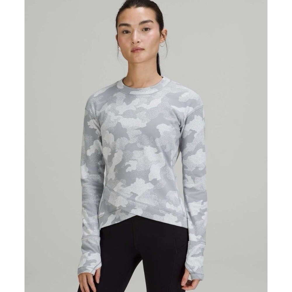 lululemon athletica Gray & White Camo Crew Neck Sweater